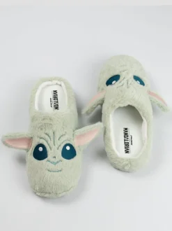 Vanilla Underground Green Star Wars Grogu Slippers
