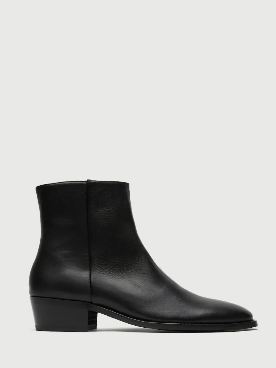 Walk London Black Leather Hoxton Zip Boots