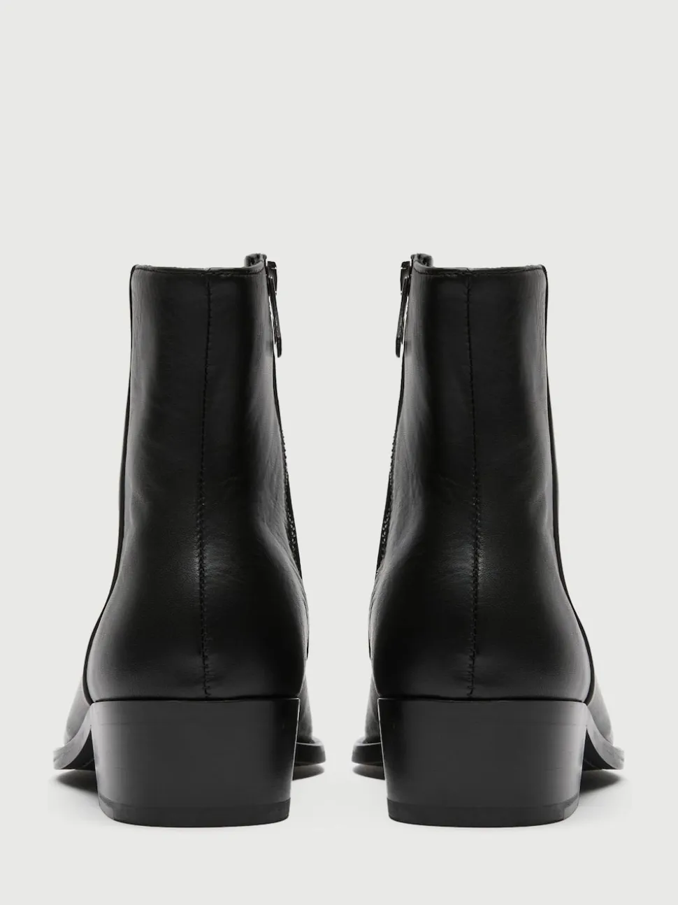 Walk London Black Leather Hoxton Zip Boots