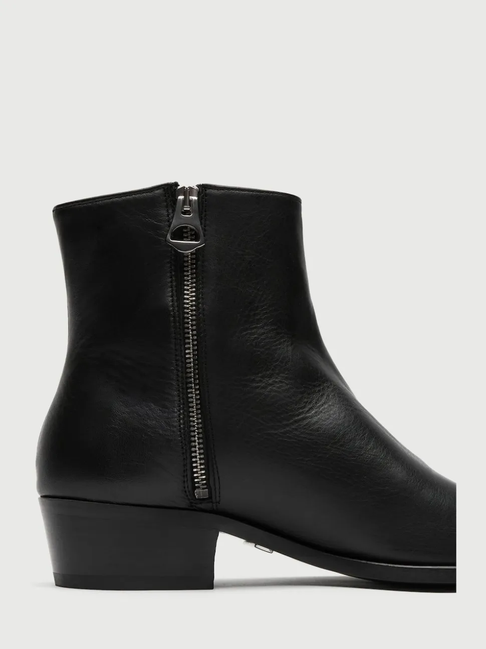 Walk London Black Leather Hoxton Zip Boots