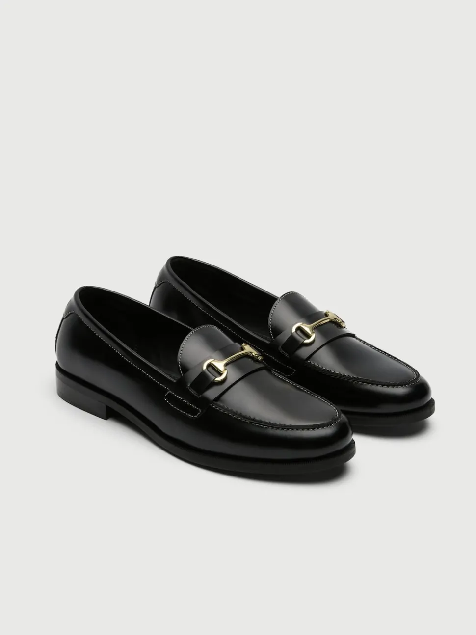 Walk London Black Leather Torbole Trim Loafers