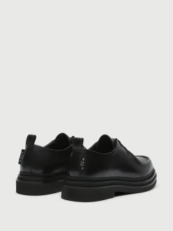 Walk London Black Leather Brooklyn Apron Shoes
