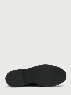 Walk London Black Leather Brooklyn Apron Shoes