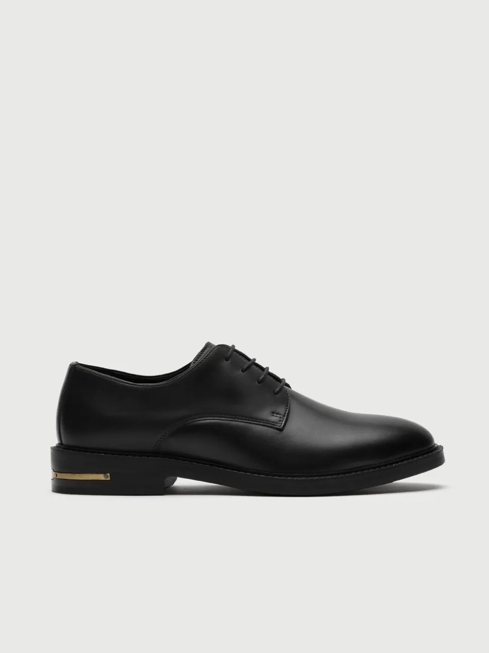 Walk London Black Leather Oliver Derby Shoes