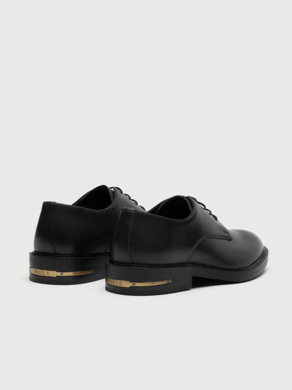 Walk London Black Leather Oliver Derby Shoes