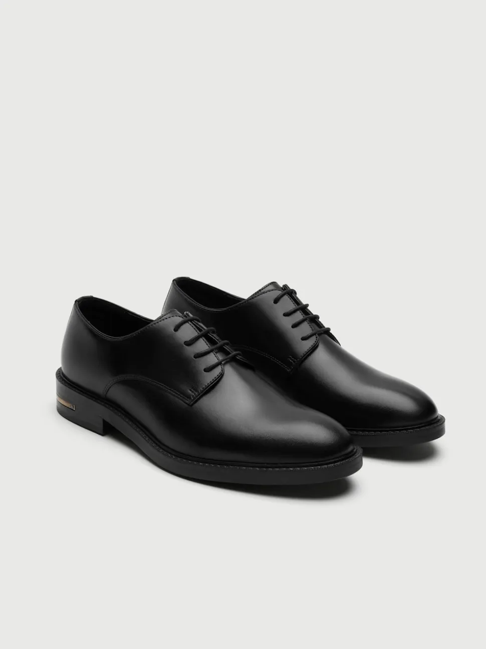 Walk London Black Leather Oliver Derby Shoes