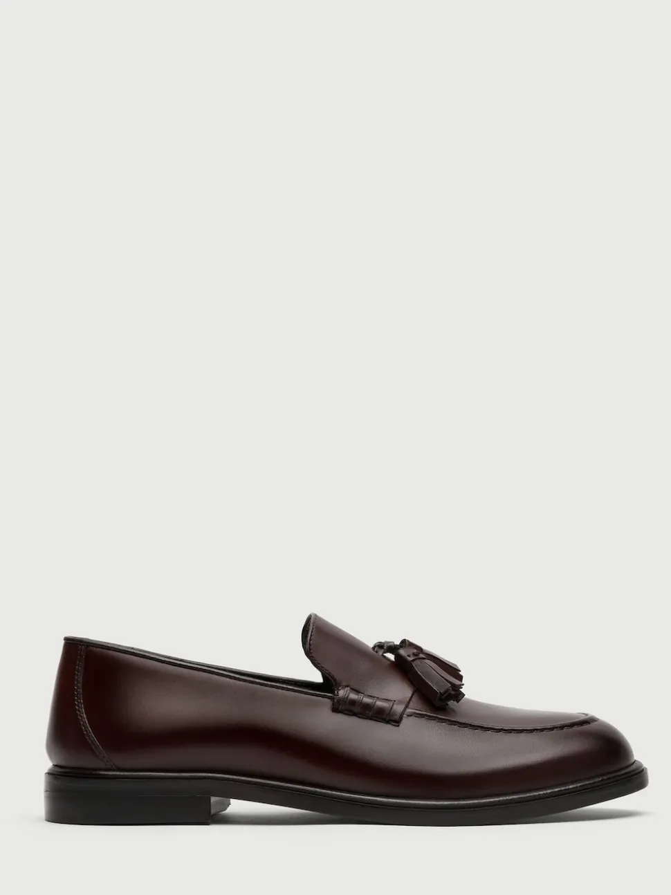 Walk London Brown Leather Putney Tassel Loafers