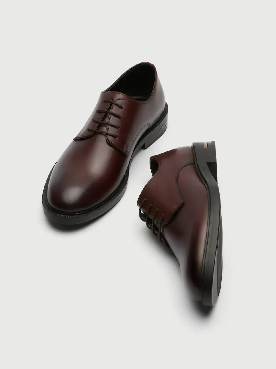Walk London Brown Leather Oliver Derby Shoes