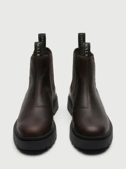 Walk London Brown Leather Callum Seam Chelsea Boots