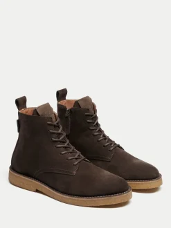 Walk London Brown Verona Lace Boots