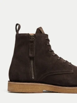 Walk London Brown Verona Lace Boots