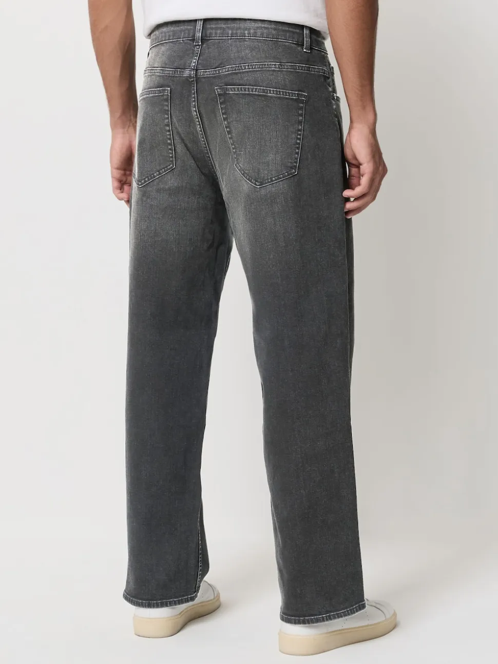 Washed Black Baggy Fit Classic Stretch Jeans