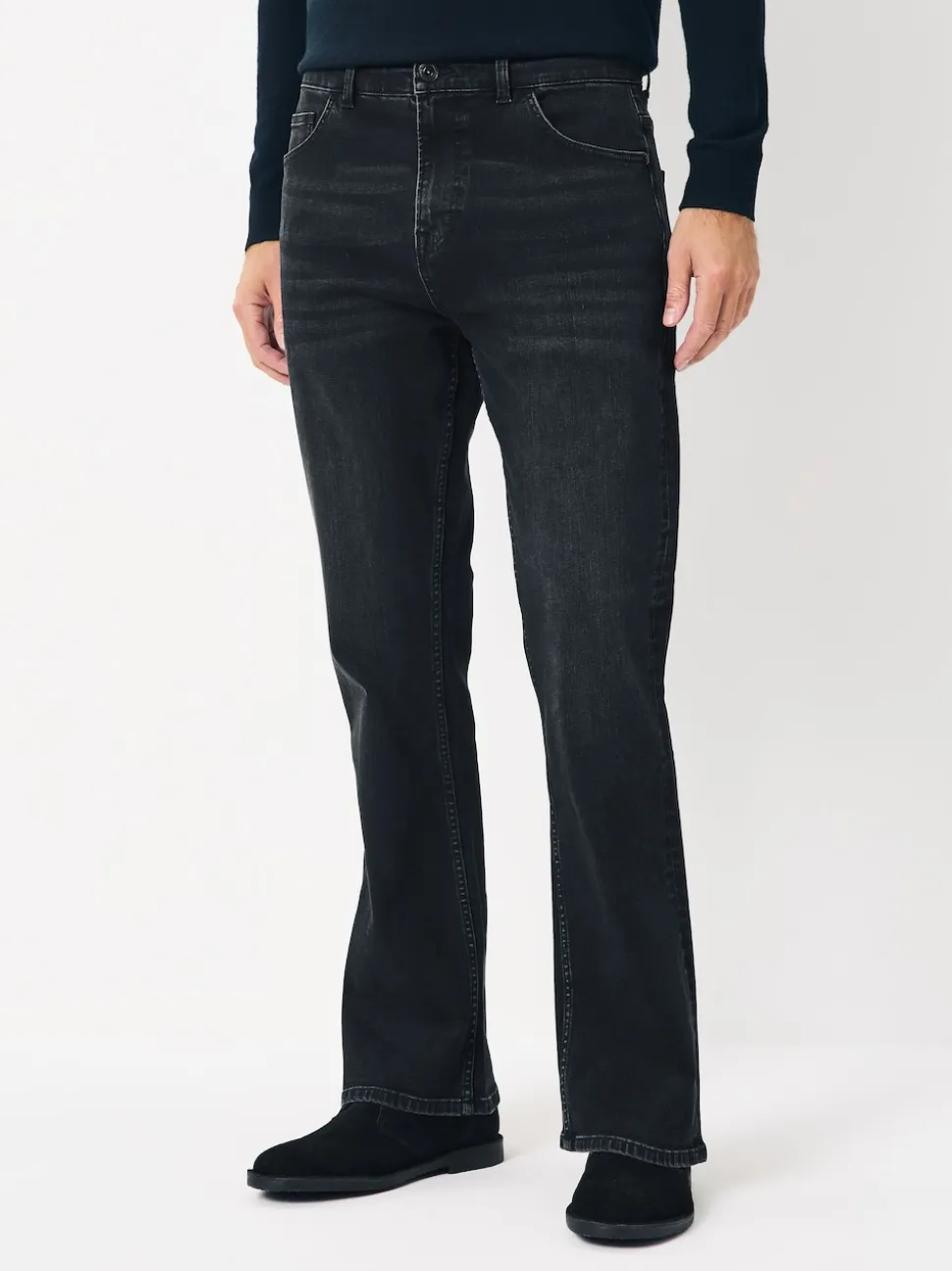 Washed Black Bootcut Classic Stretch Jeans