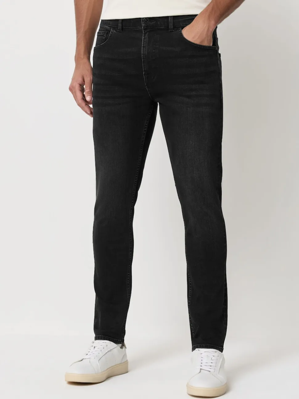 Washed Black Single Skinny Fit Classic Stretch Jeans