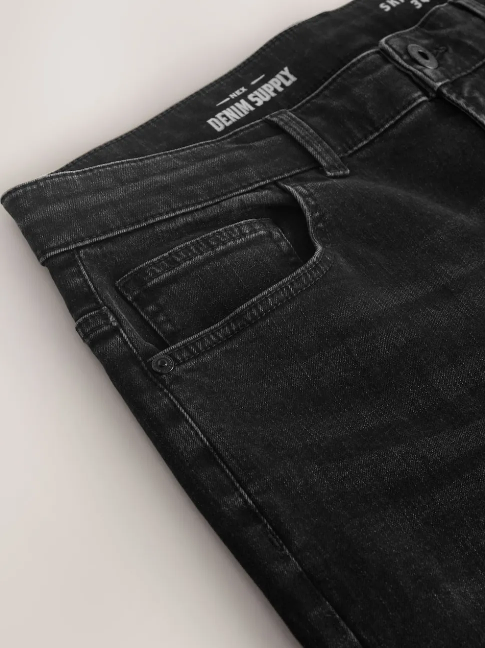 Washed Black Single Skinny Fit Classic Stretch Jeans