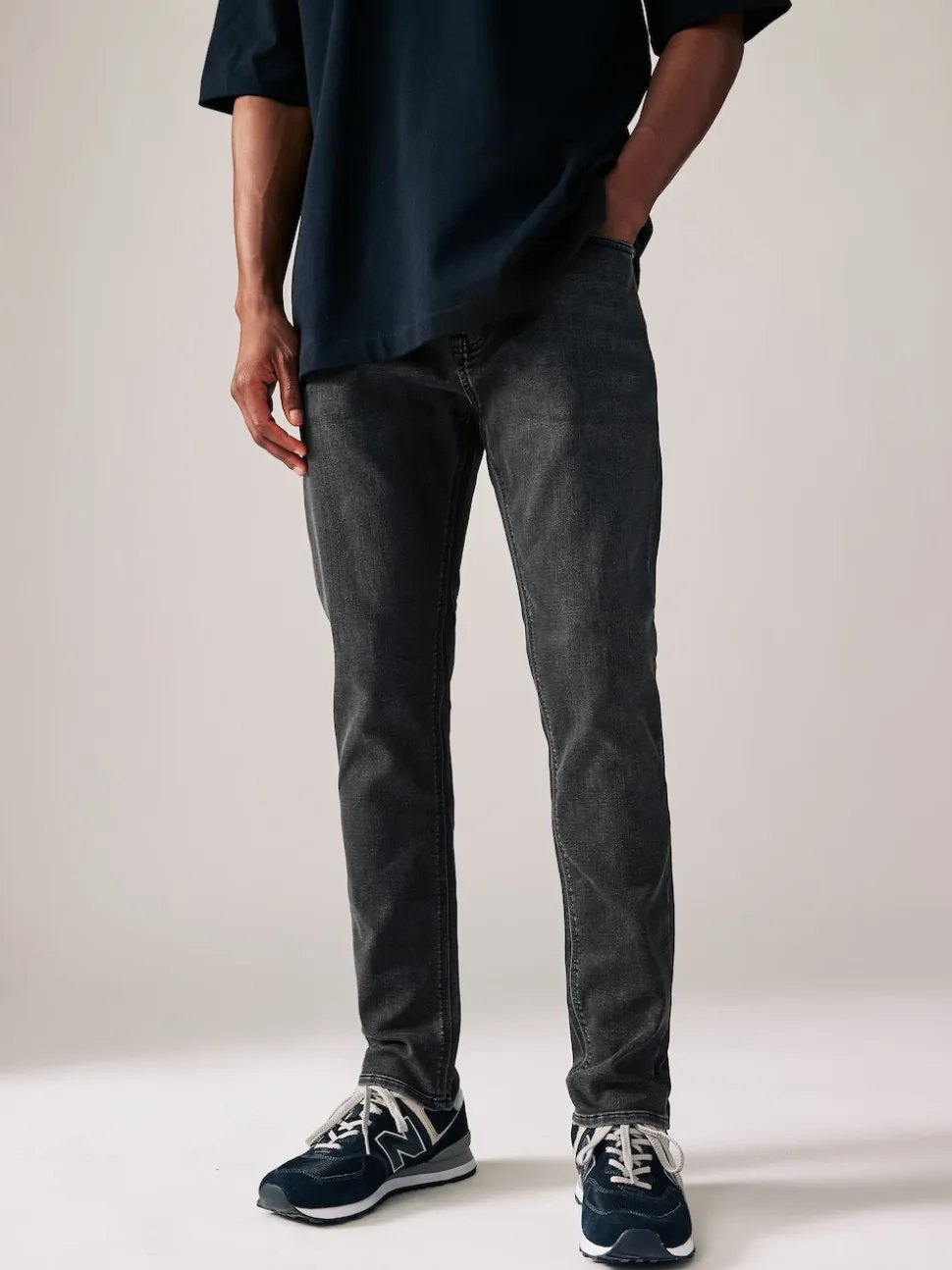 Washed Black Skinny Fit Comfort Stretch Jeans