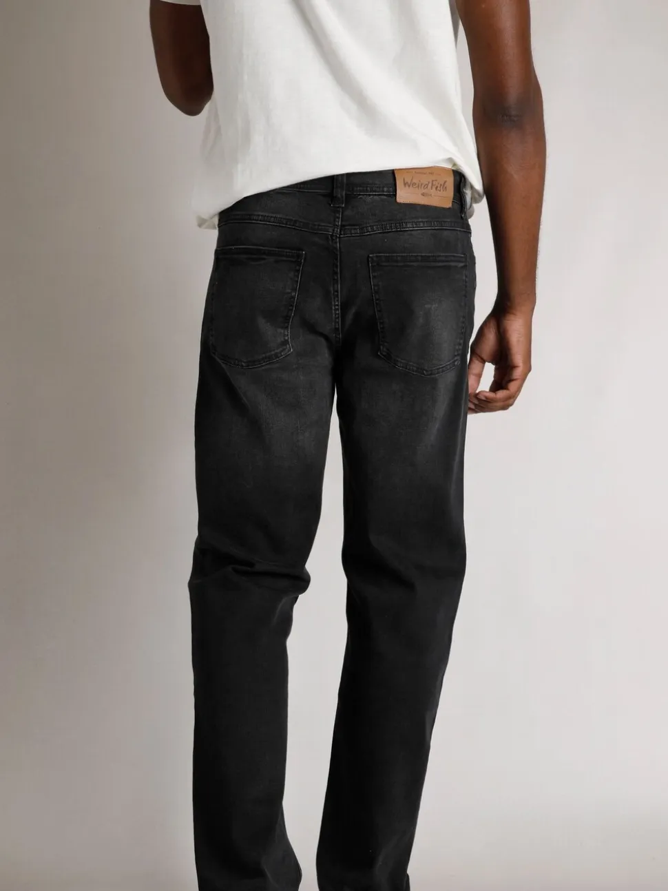Weird Fish Black Edward Straight Comfort Stretch Denim Jeans