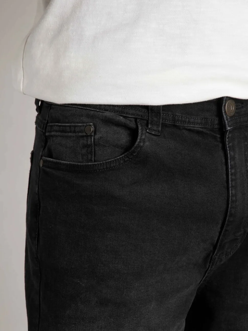 Weird Fish Black Edward Straight Comfort Stretch Denim Jeans