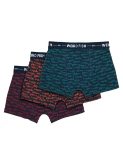 Weird Fish Blue Ashridge Boxer Shorts 3 Pack