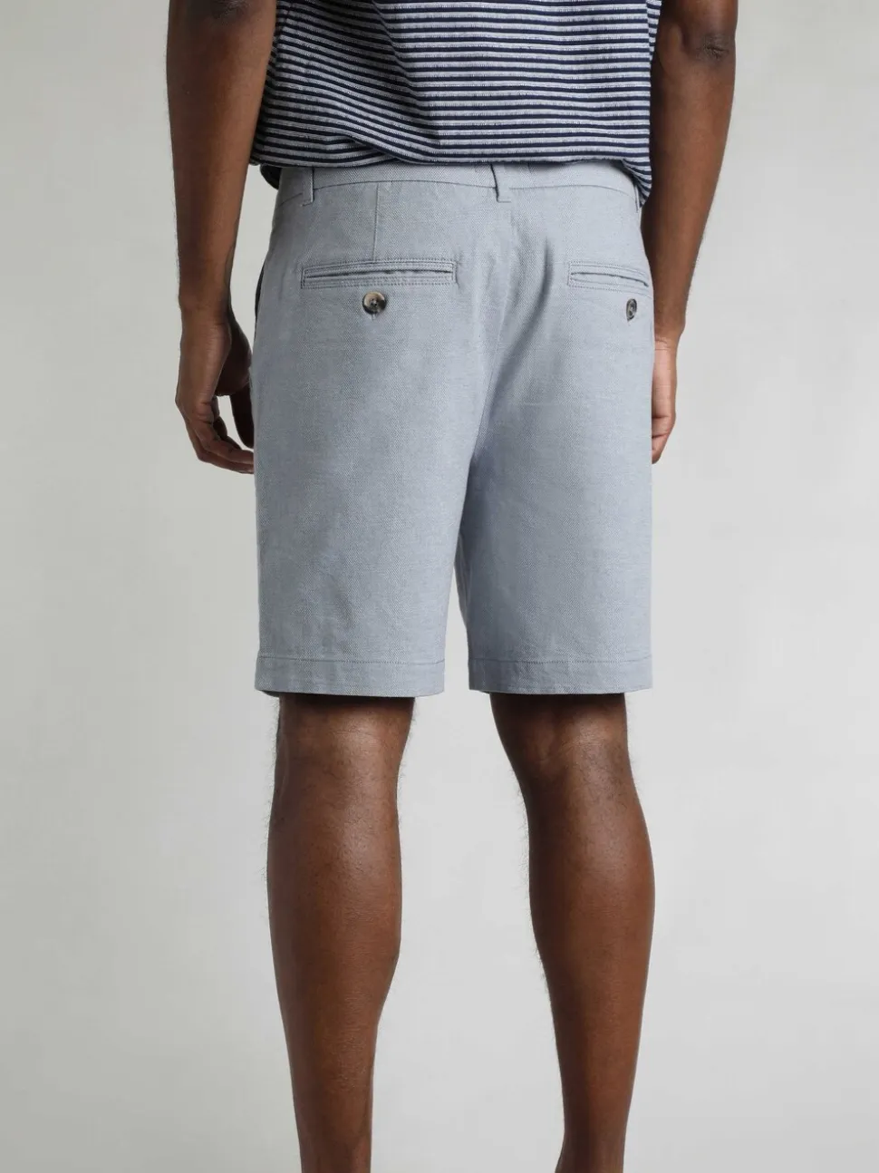 Weird Fish Blue Charleston Textured 100% Cotton Chino Shorts