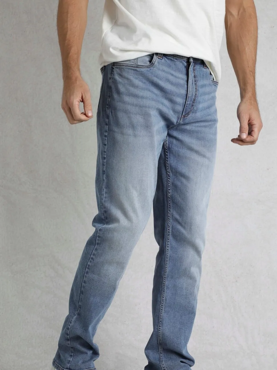 Weird Fish Blue Eddie Straight Comfort Stretch Denim Jeans