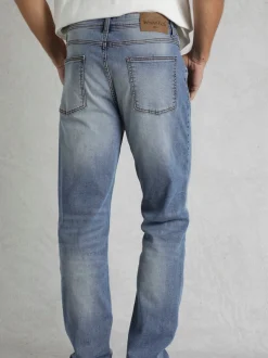Weird Fish Blue Eddie Straight Comfort Stretch Denim Jeans