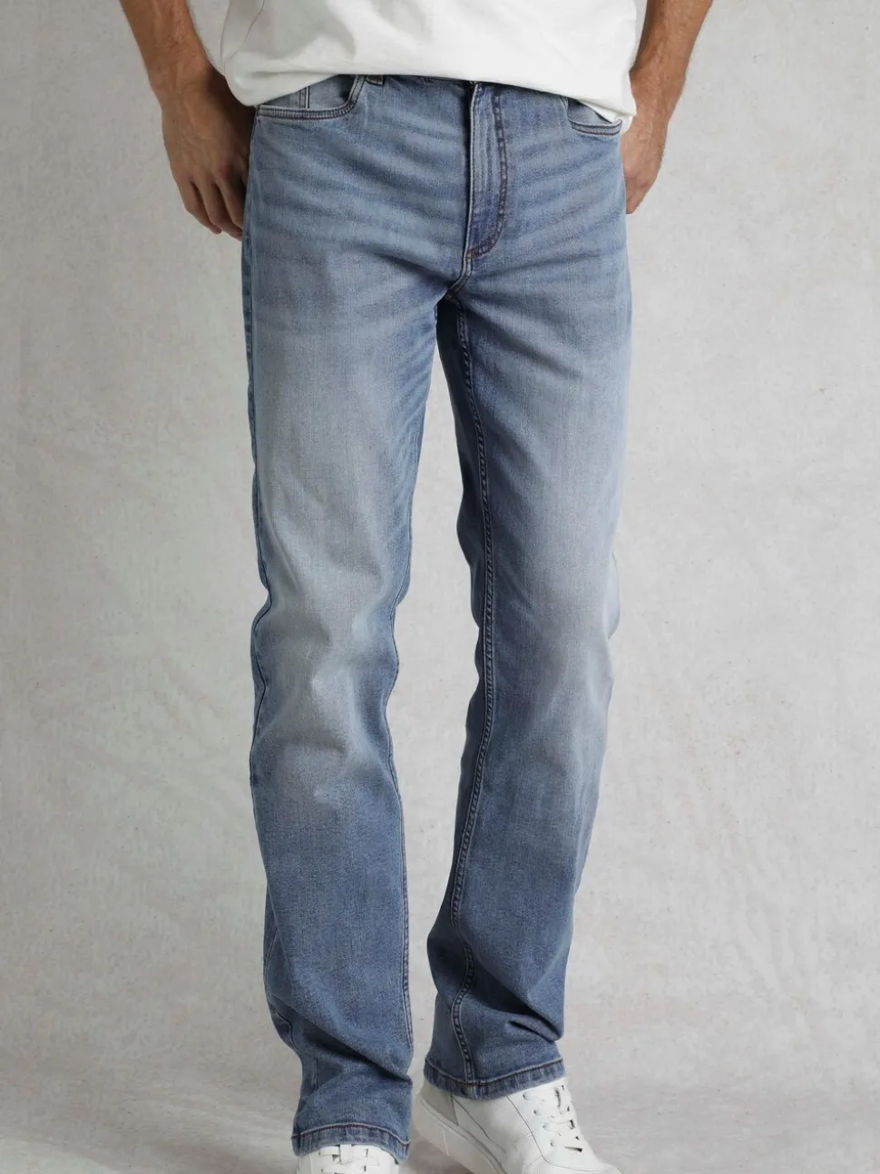 Weird Fish Blue Eddie Straight Comfort Stretch Denim Jeans