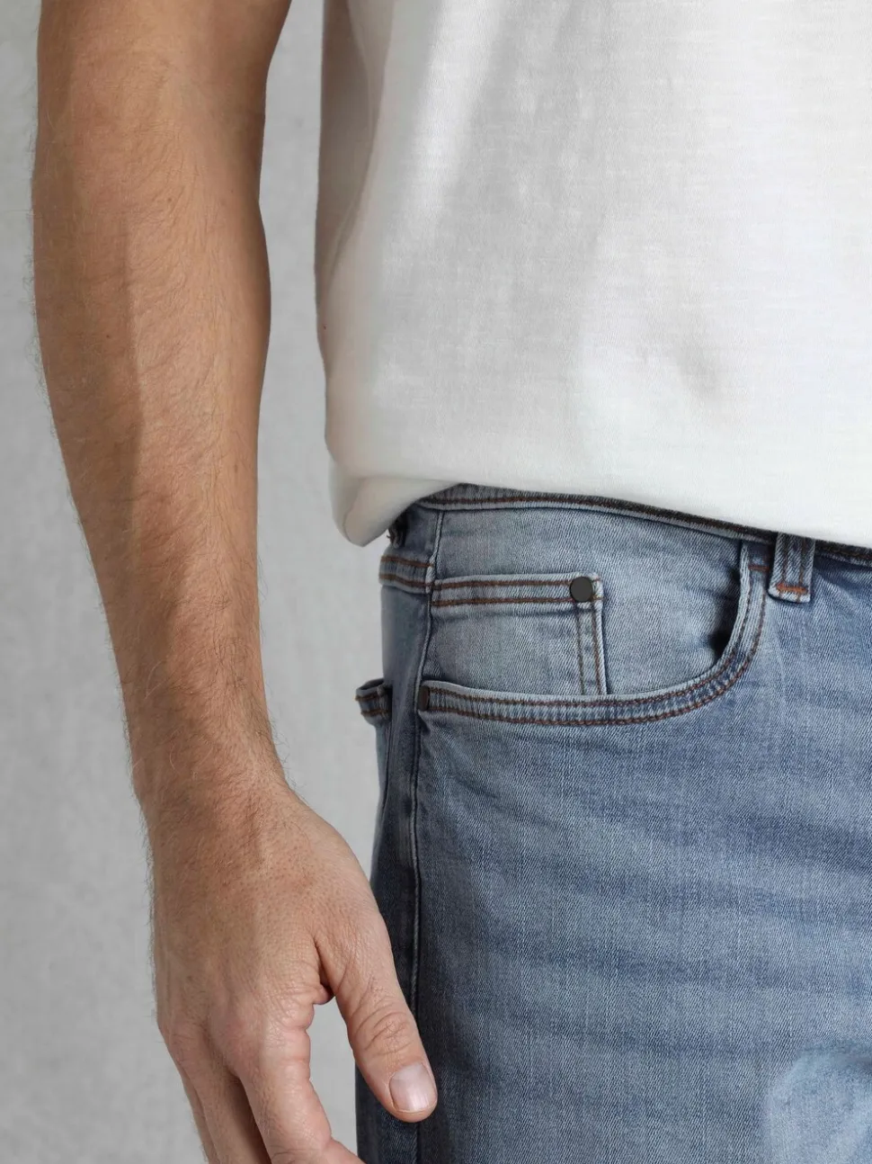 Weird Fish Blue Eddie Straight Comfort Stretch Denim Jeans
