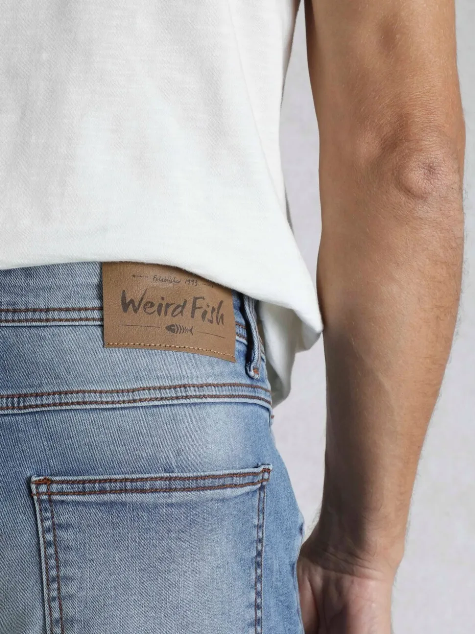 Weird Fish Blue Eddie Straight Comfort Stretch Denim Jeans