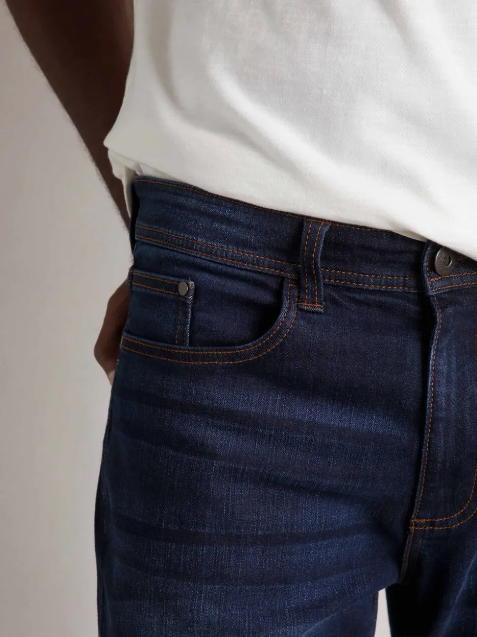 Weird Fish Blue Edward Straight Comfort Stretch Denim Jeans