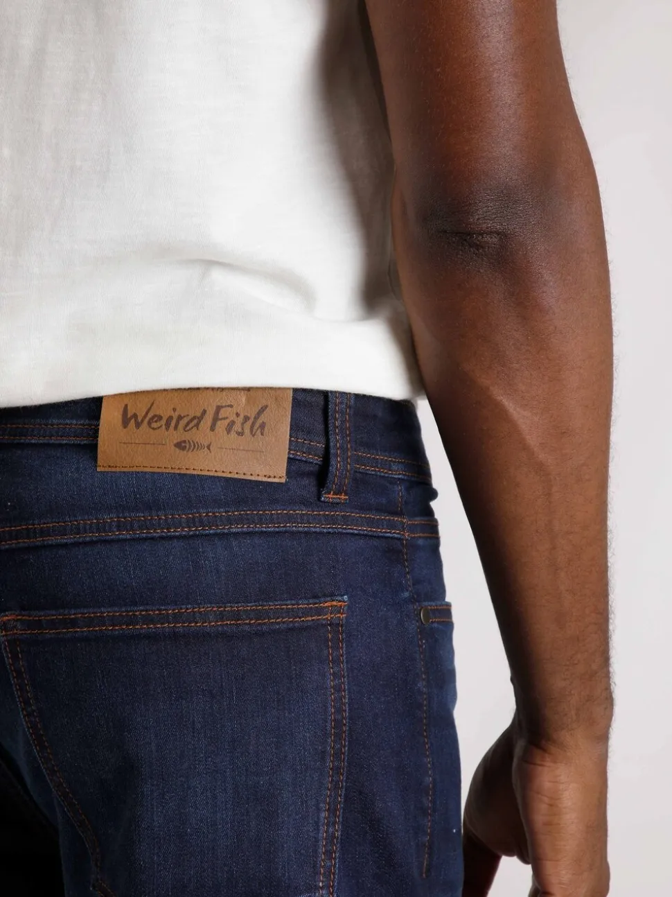 Weird Fish Blue Edward Straight Comfort Stretch Denim Jeans