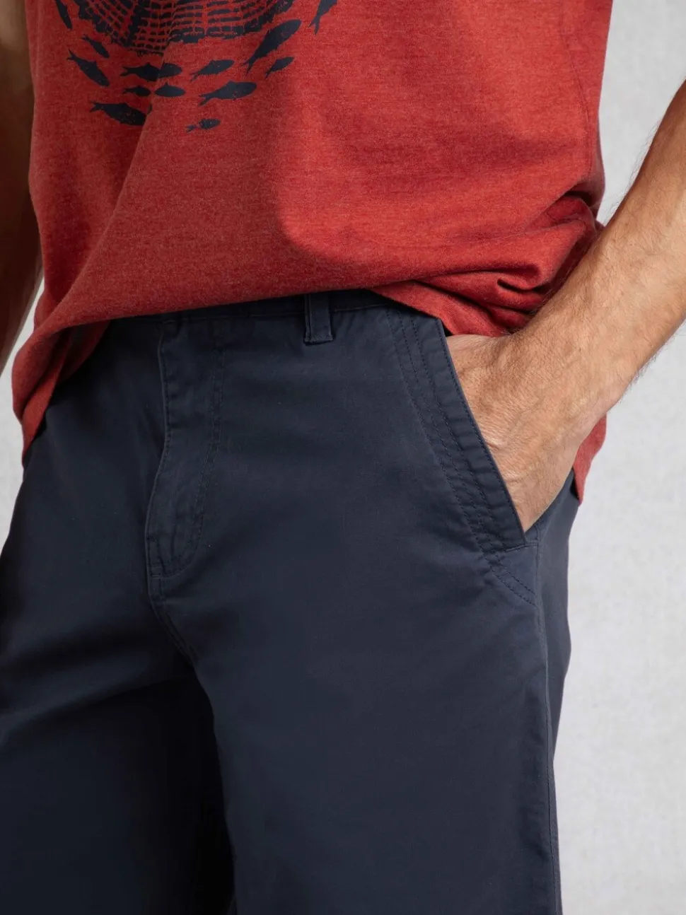 Weird Fish Blue Rayburn Flat Front Shorts