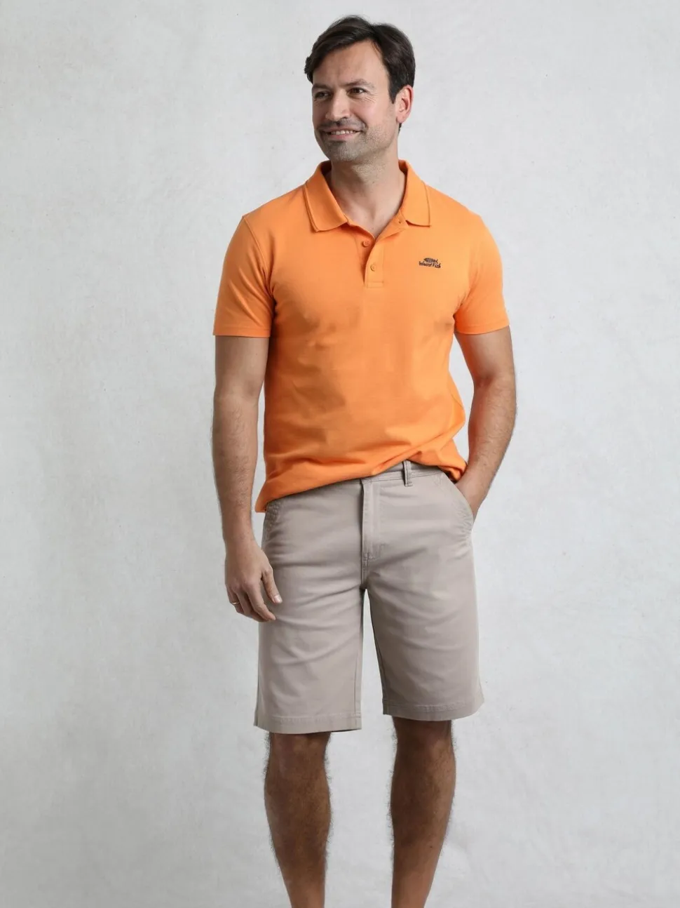 Weird Fish Cream Rayburn Flat Front Shorts