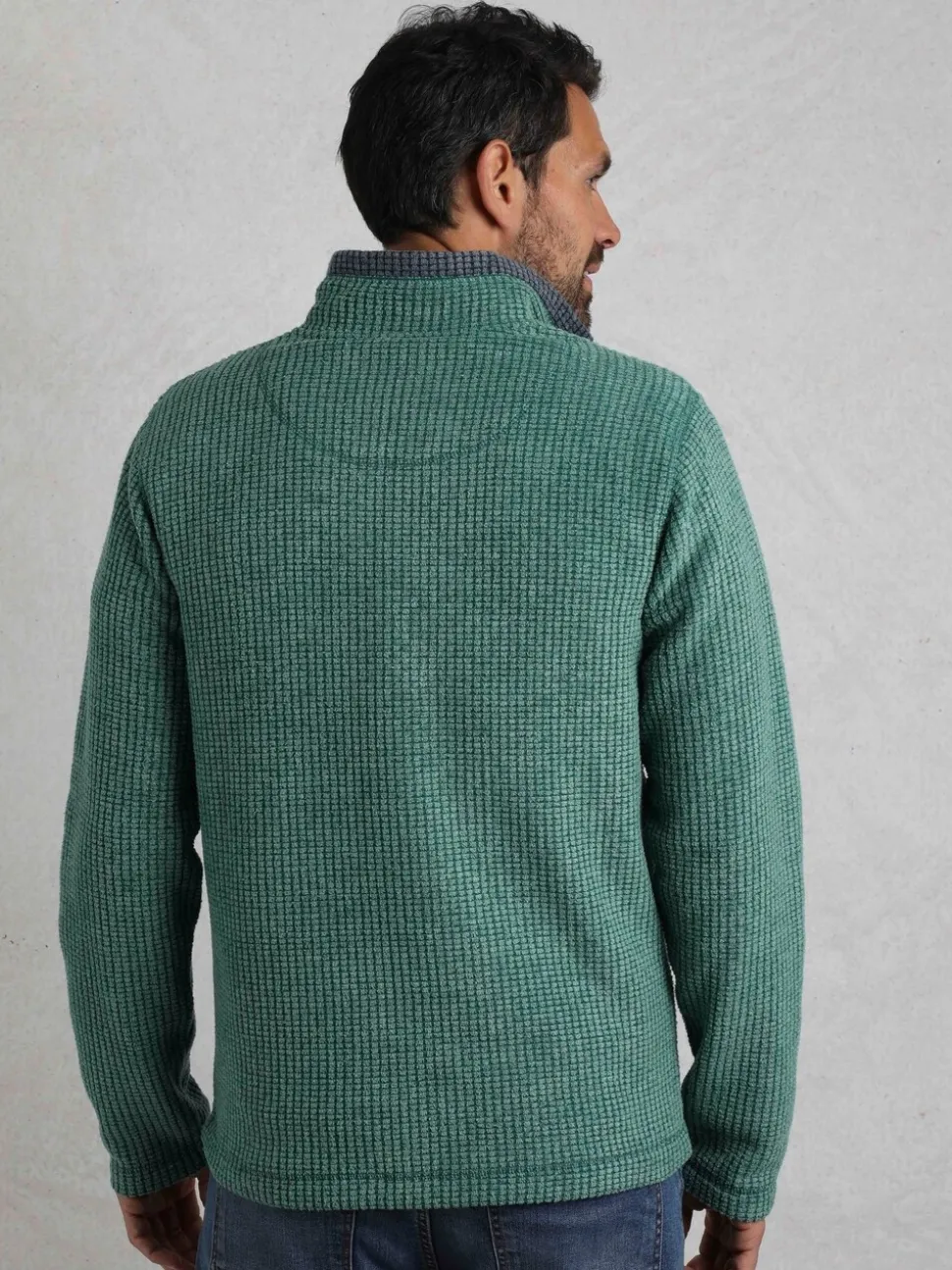Weird Fish Green Newark Quarter Zip Grid Fleece