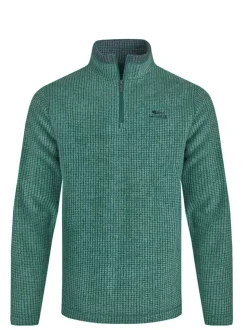 Weird Fish Green Newark Quarter Zip Grid Fleece