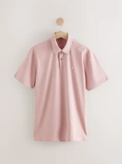 White / Blue / Neutral / Pink / Grey Regular Fit Short Sleeve Jersey Polo Shirts 5 Pack