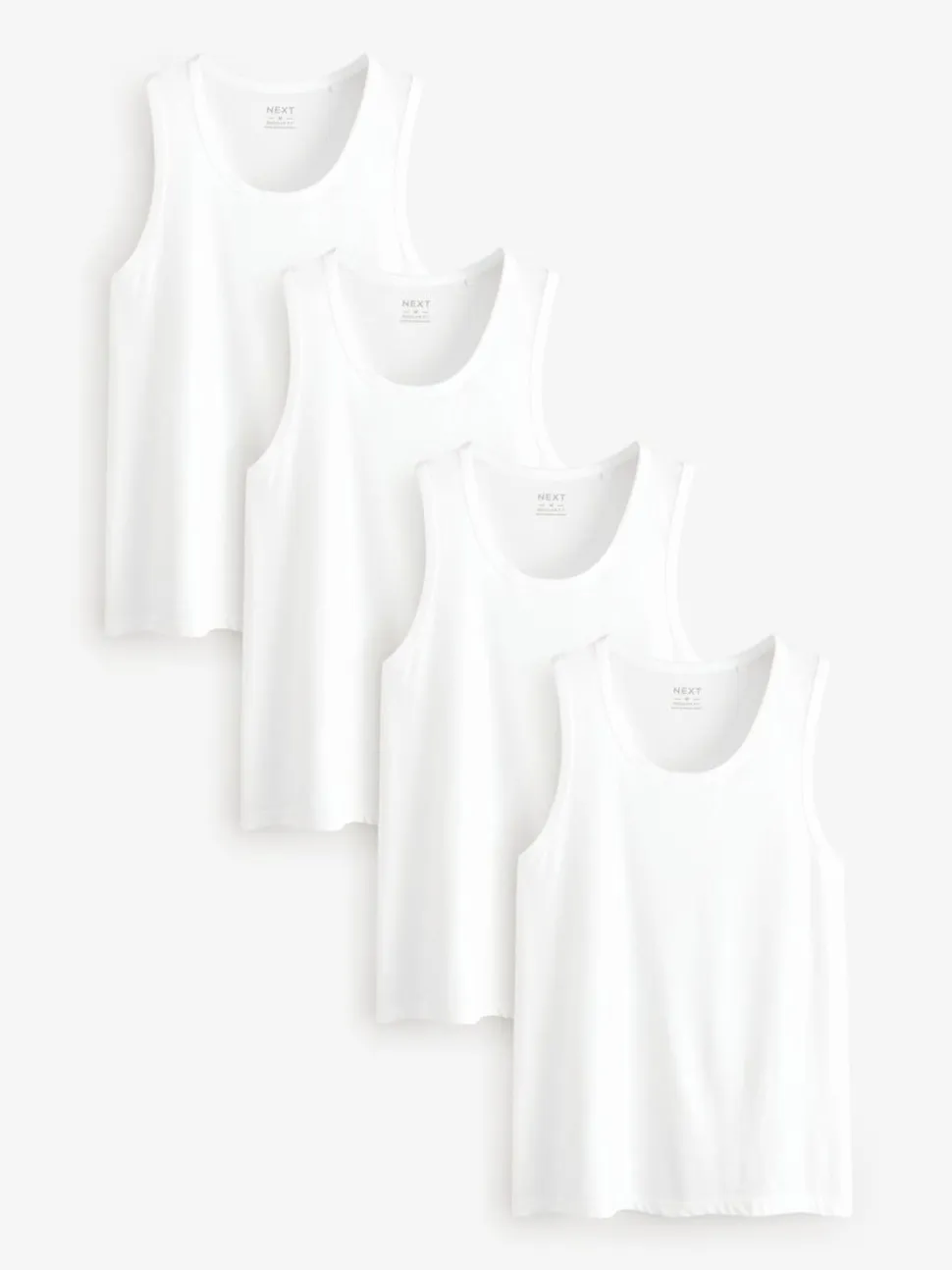 White 100% Cotton Vests 4 Pack