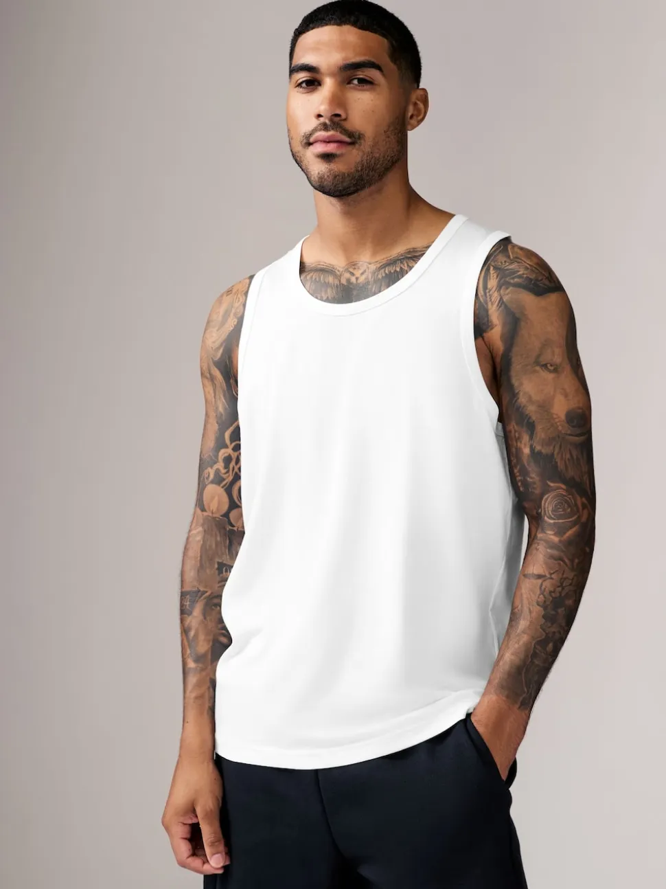 White 100% Cotton Vests 4 Pack