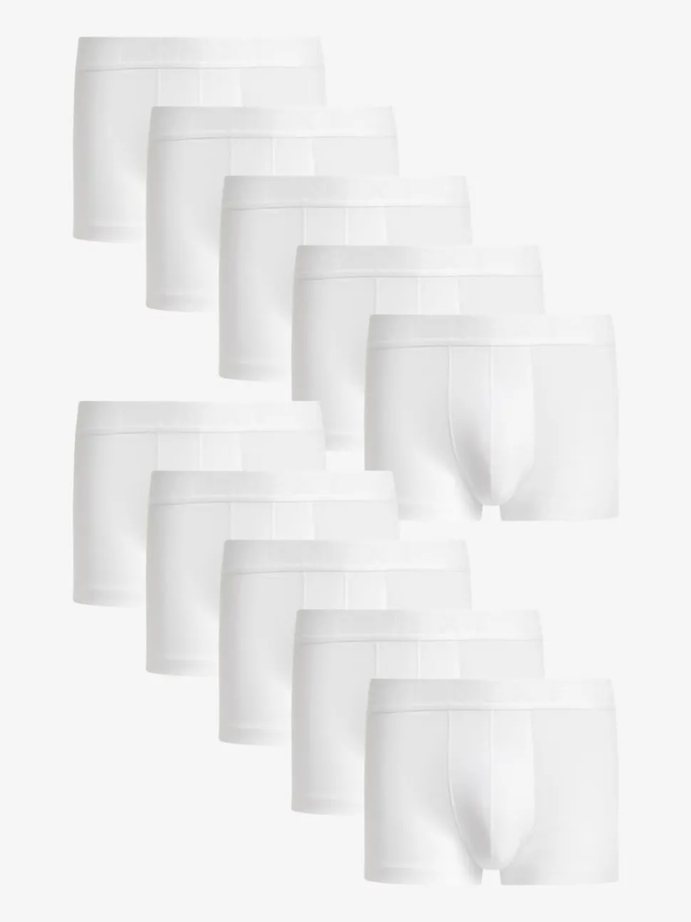 White 10 pack Cotton Rich Blend Hipsters Boxers