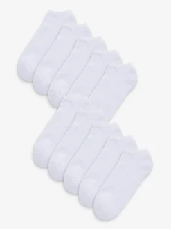 White 10 Pack Cushioned Trainers Socks
