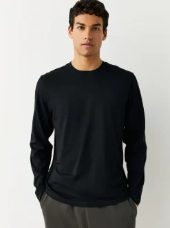 White/ Black/ Grey/ Navy Blue Long Sleeve Layering T-Shirts 5 Pack