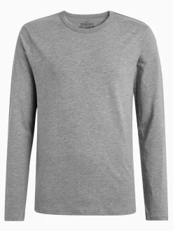 White/ Black/ Grey/ Navy Blue Long Sleeve Layering T-Shirts 5 Pack