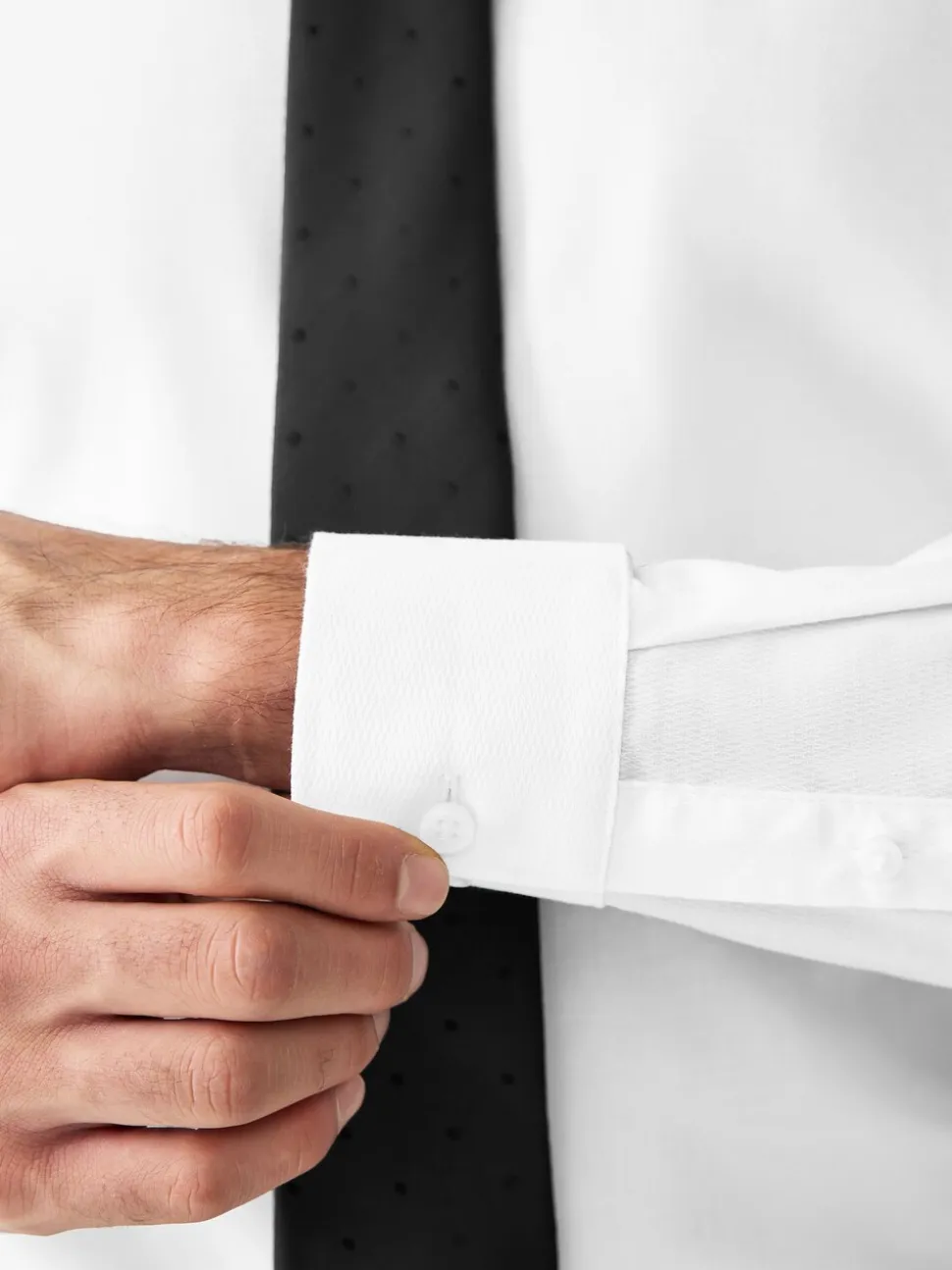 White /Black Slim Fit Occasion Shirt And Tie Set