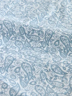 White Blue Paisley Signature Long Sleeve 100% Cotton Shirt