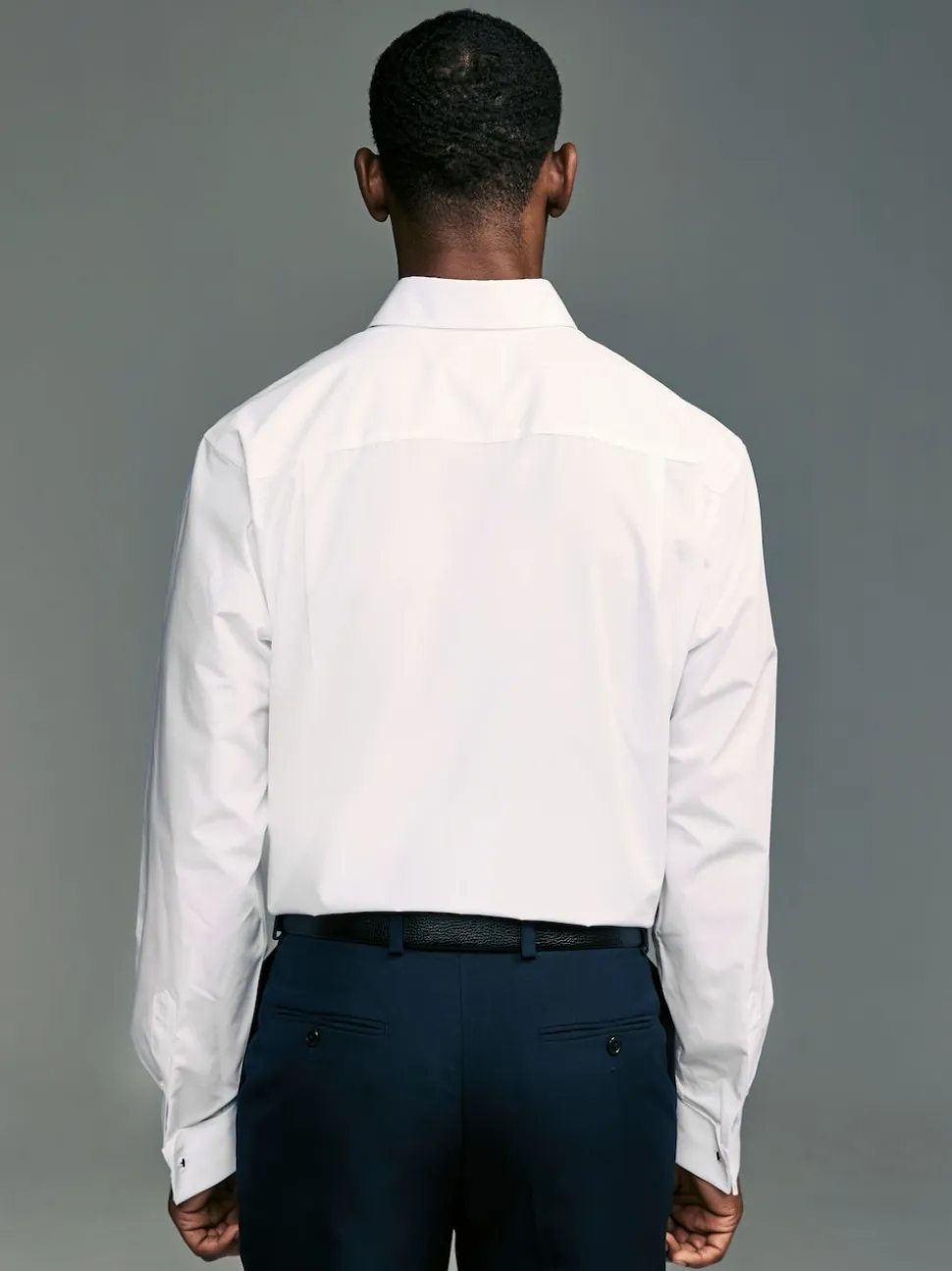 White Button Down Collar Regular Fit Easy Care Double Cuff Smart Shirt