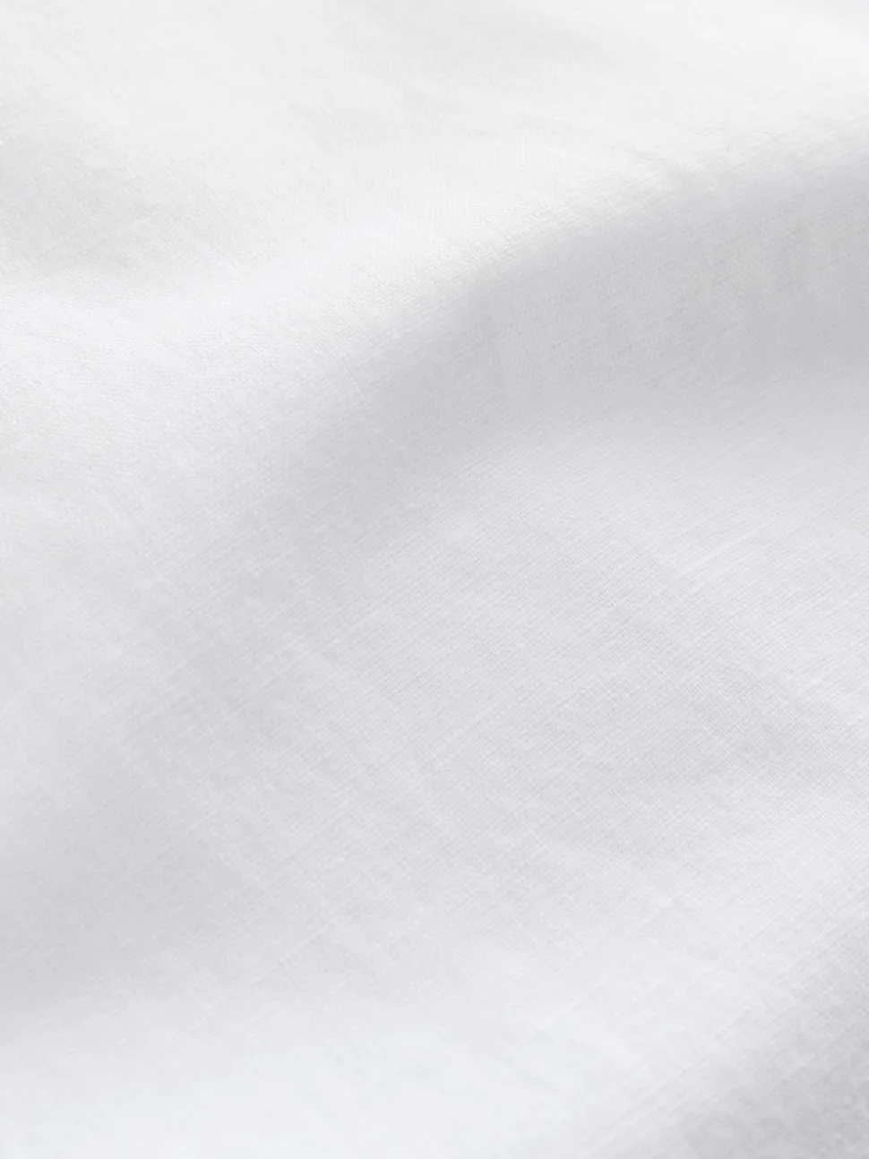 White Cotton Linen Blend Long Sleeve Shirt