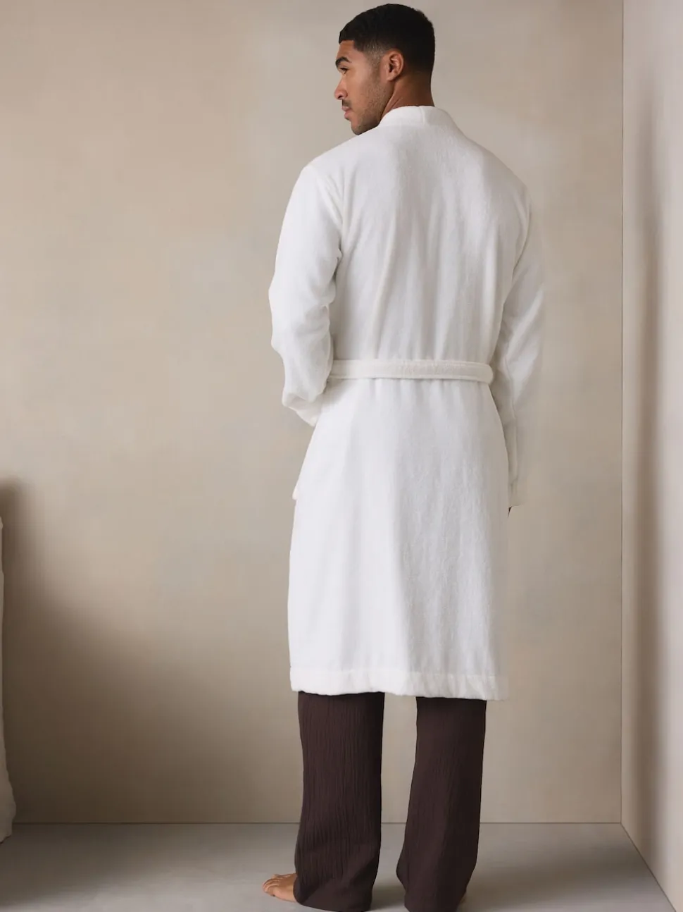 White Cotton Towelling Dressing Gown