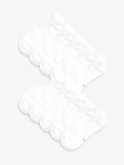 White Invisible Trainers Socks 10 Pack