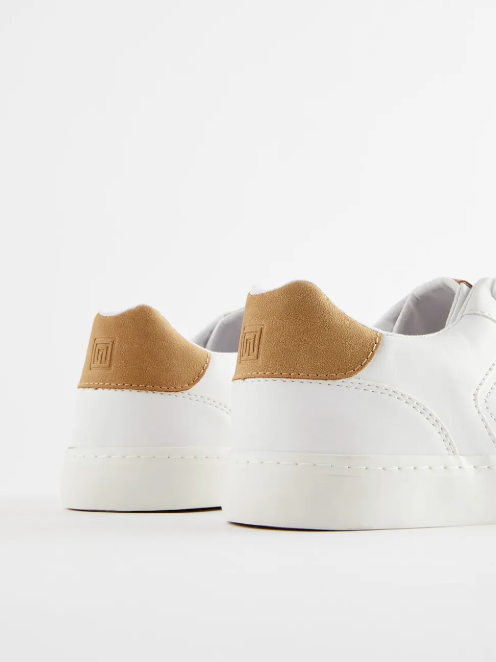White Lace-Up Low Trainers