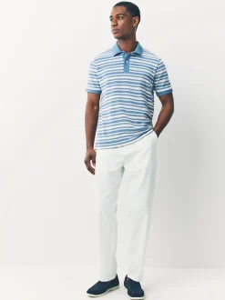 White Linen Blend Trousers